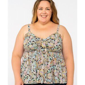 Fit 4 U Tango Bandeau Fly Away Top padded top floral figure flattering SZ 20W